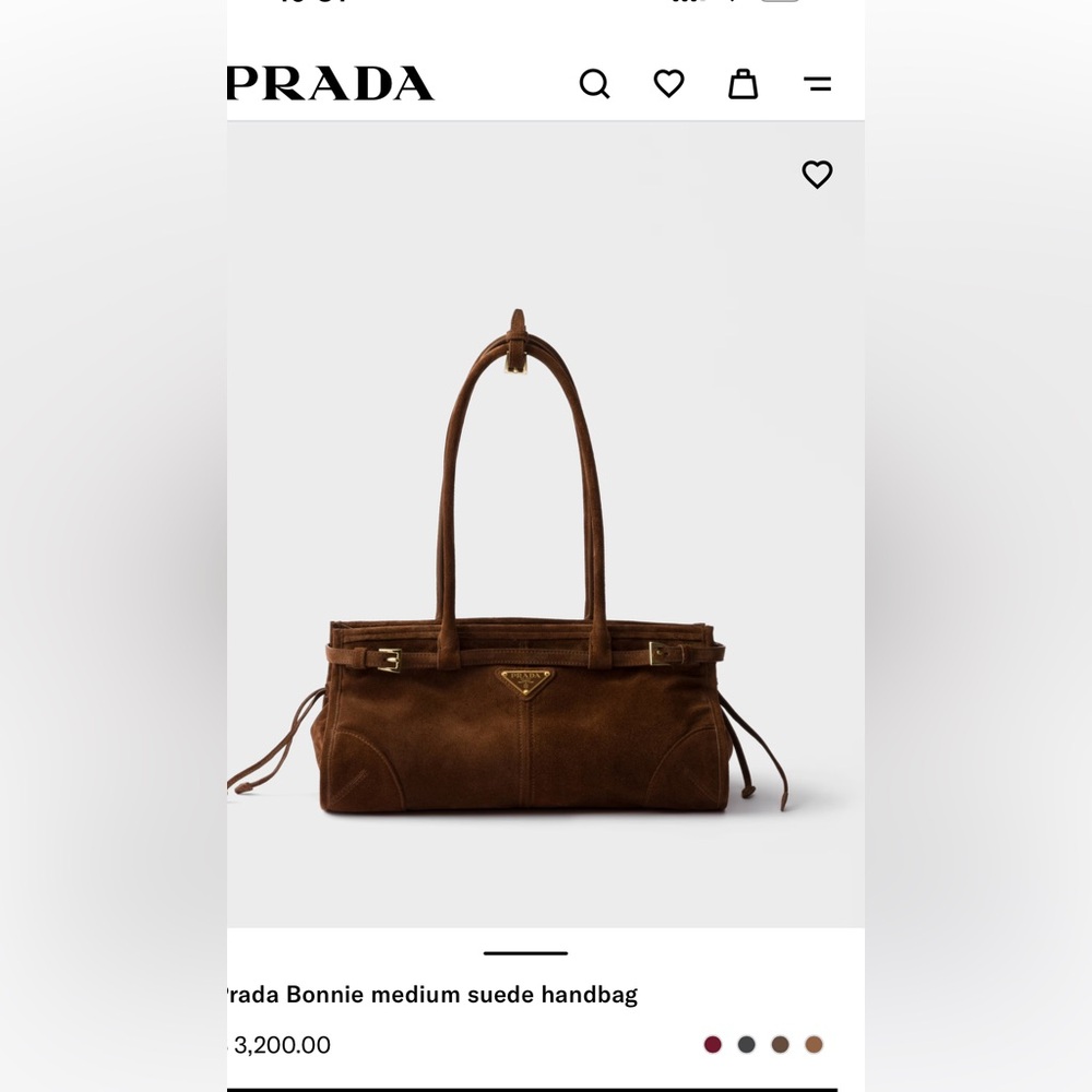 SOLD Prada 3300$ 2025 Medium BONNIE  Brown Suede Shoulder Bag